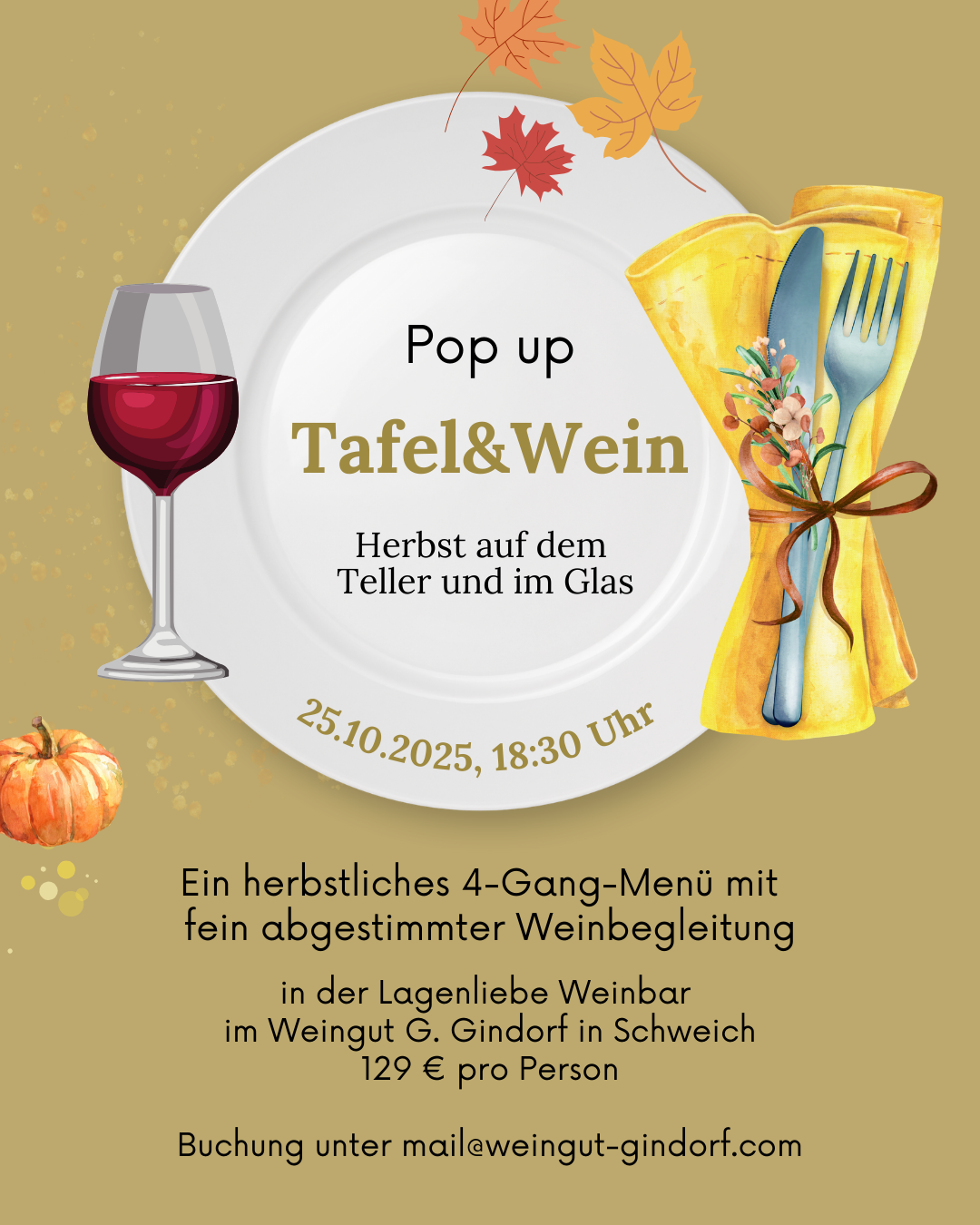 Neuer Termin Pop up Tafel & Wein