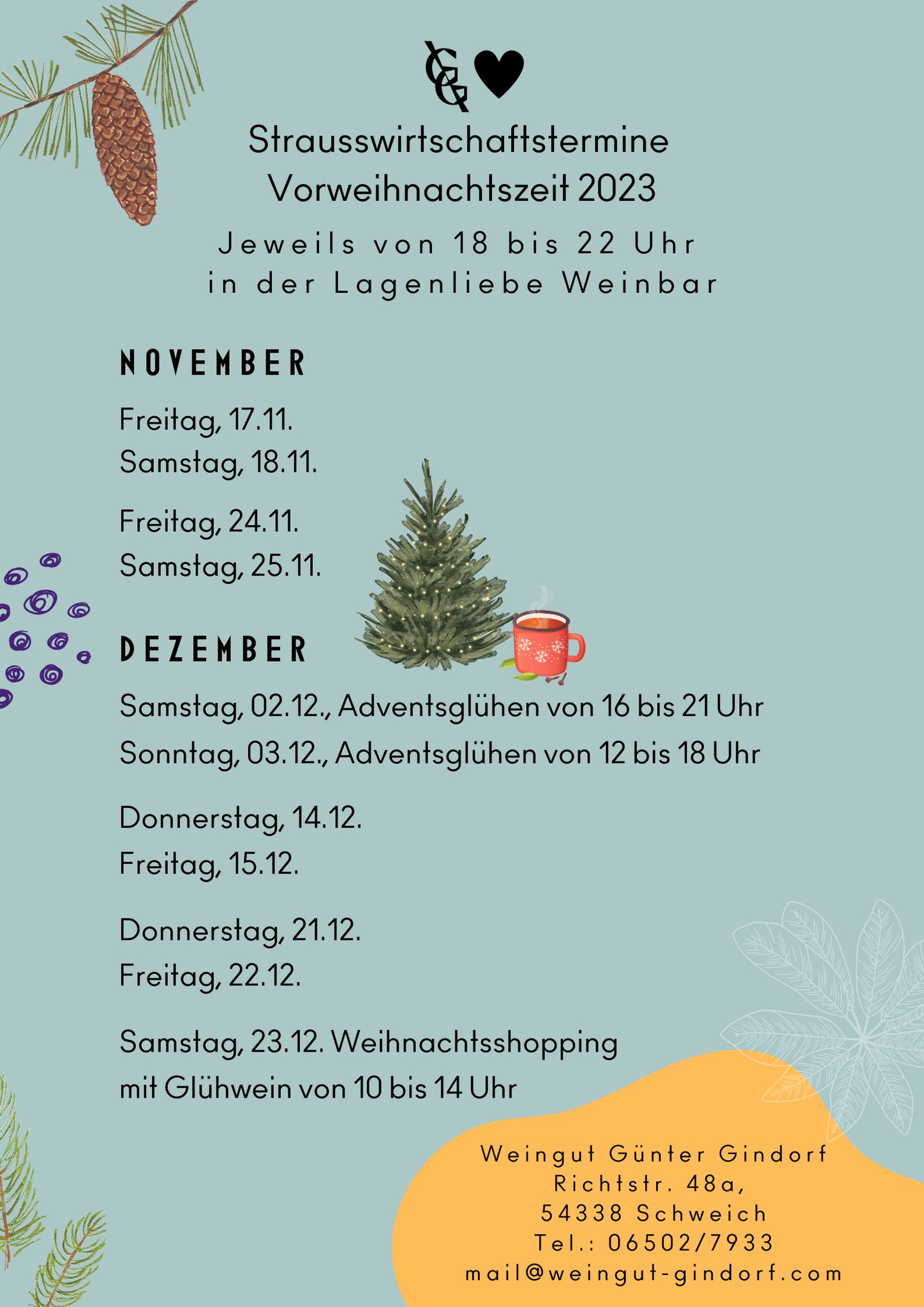 Neue Strausswirtschaftstermine Vorweihnachtszeit 2023