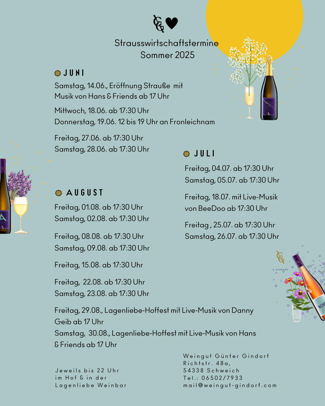 Sommer, Sonne, Strausswirtschaft – Save the Dates 2025! ☀️🍷